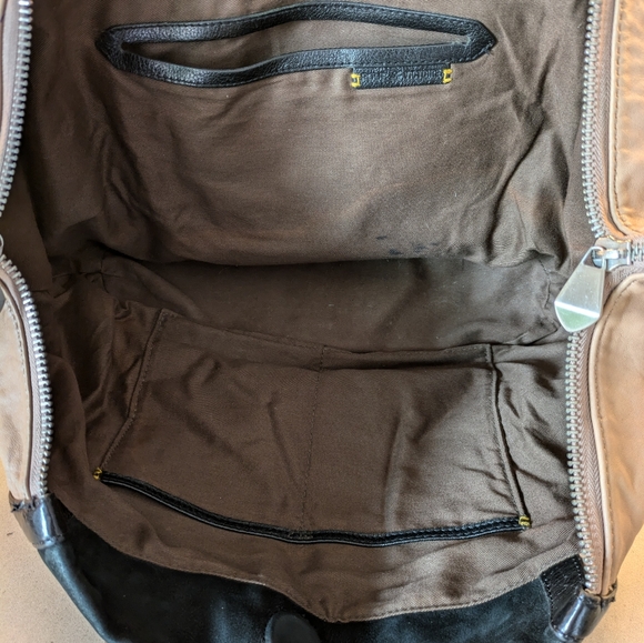 Pour La Victoire Large Maison Colorblock Tote in Tan Leather & Black Sue… - Picture 7 of 15